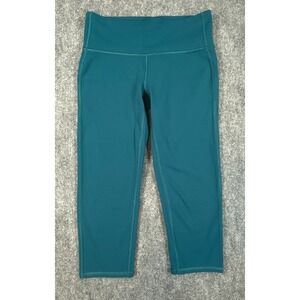Athleta High Rise Chaturanga Womens Medium Petite Teal Capri Leggings
